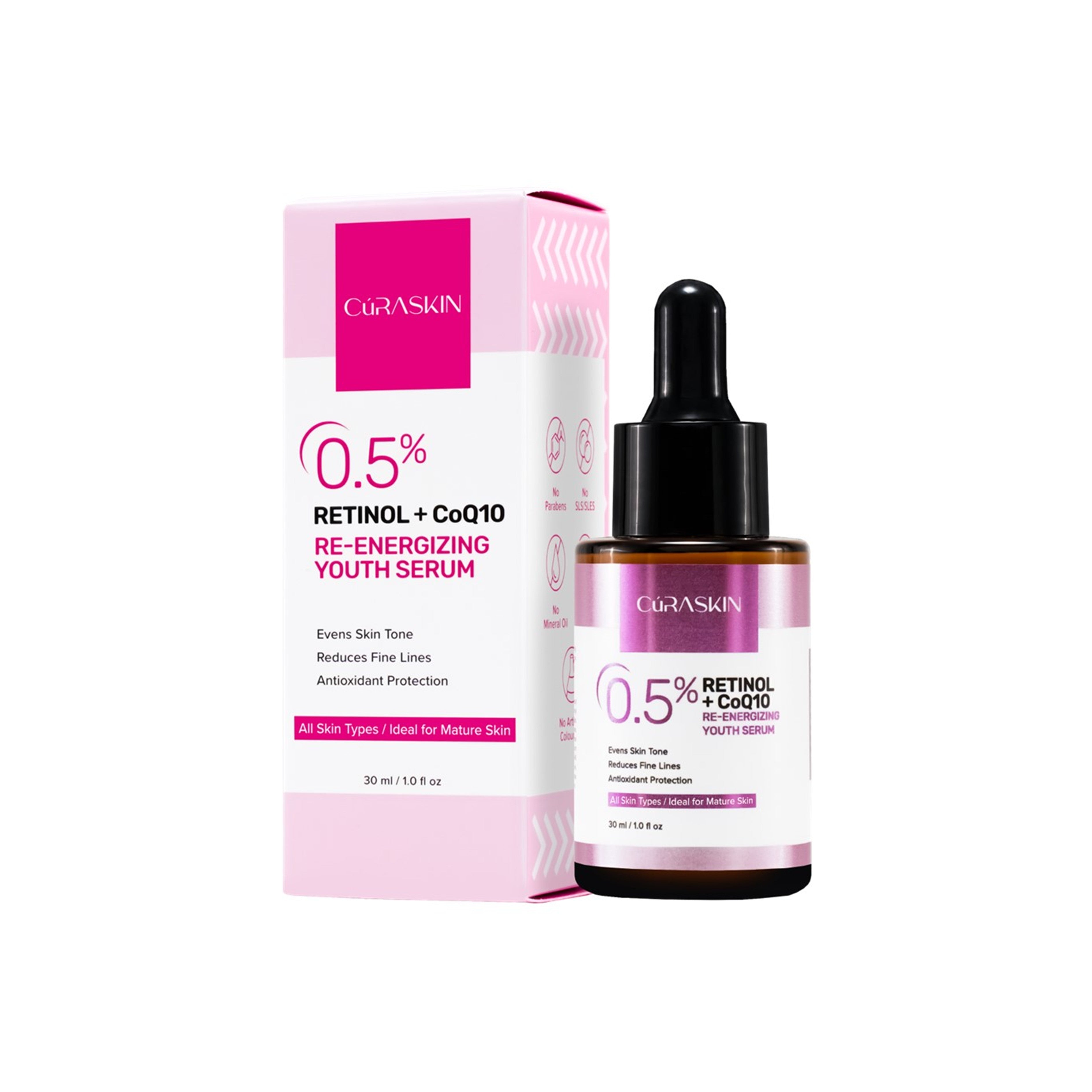 Curaskin 0.5% Retinol + CoQ10 Re-Energizing Youth Serum 30mL
