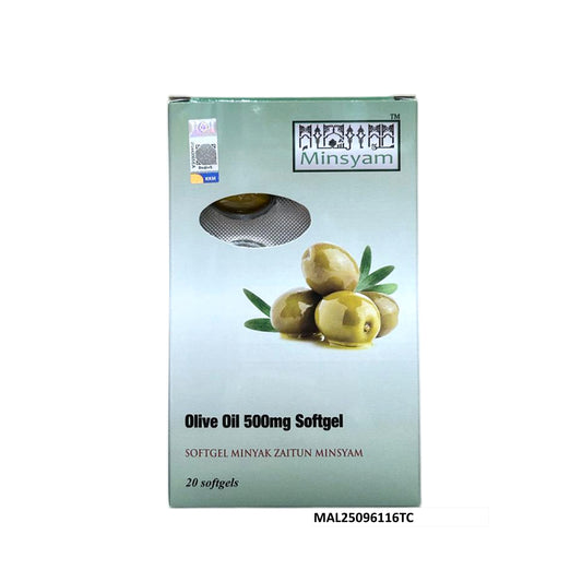 Minsyam Olive Oil (Minyak Zaitun) 500mg Softgel 20's