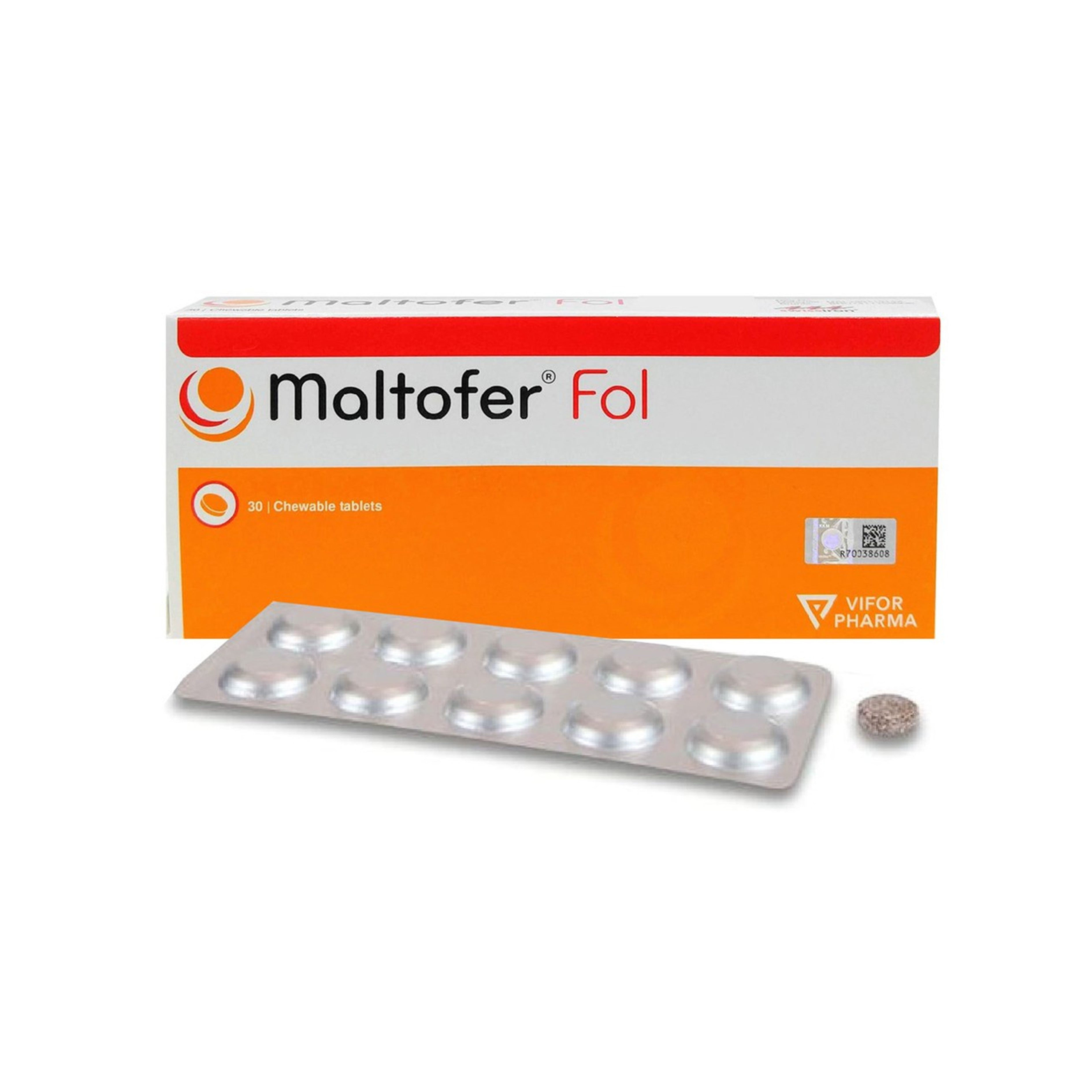 Maltofer Fol (Iron/Folic Acid 100mg/0.35mg) Chewable Tablet (3 x 10's)