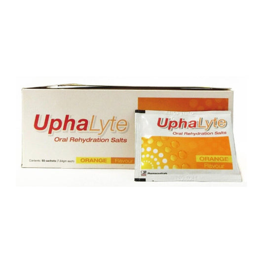 Uphalyte Oral Rehydration Salt Sachet 50's (Orange Flavour)