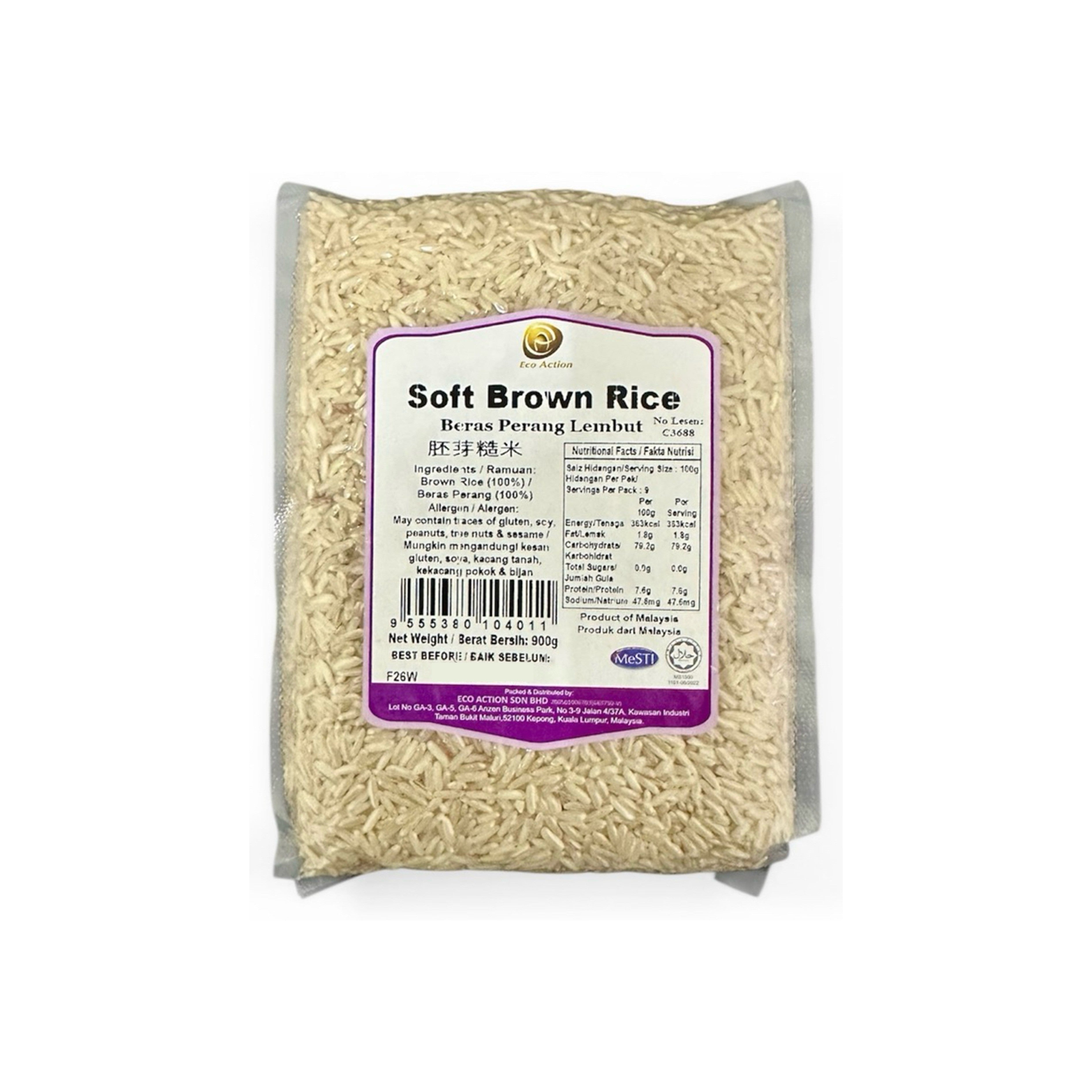 Eco Action Soft Brown Rice 900g