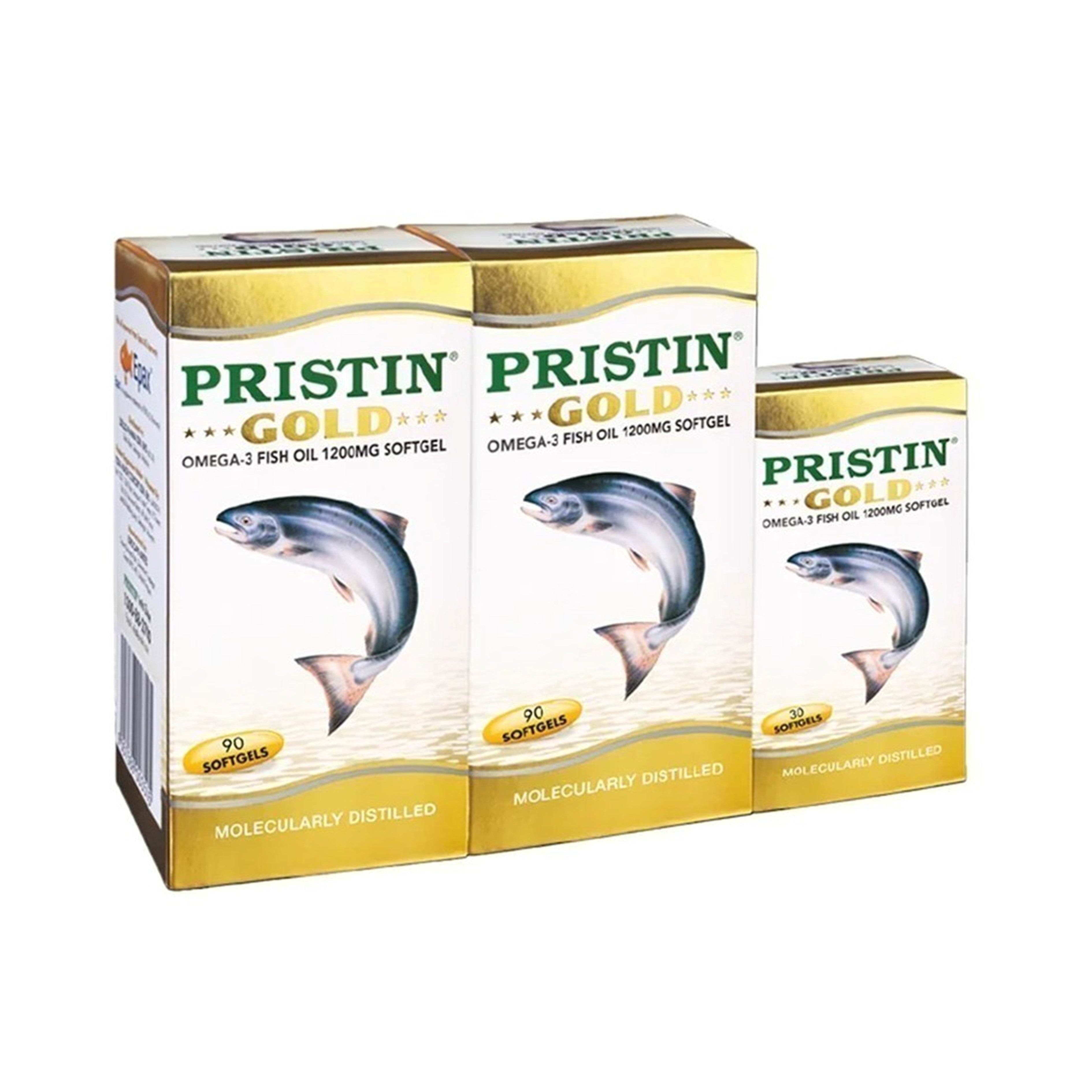 THC Pristin Gold Omega-3 Fish Oil 1200mg Softgel 2x90's+30's [Value Pack]