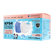 Omnifit KF94 Protective Face Mask For Kids - White and Baby Blue (50's)