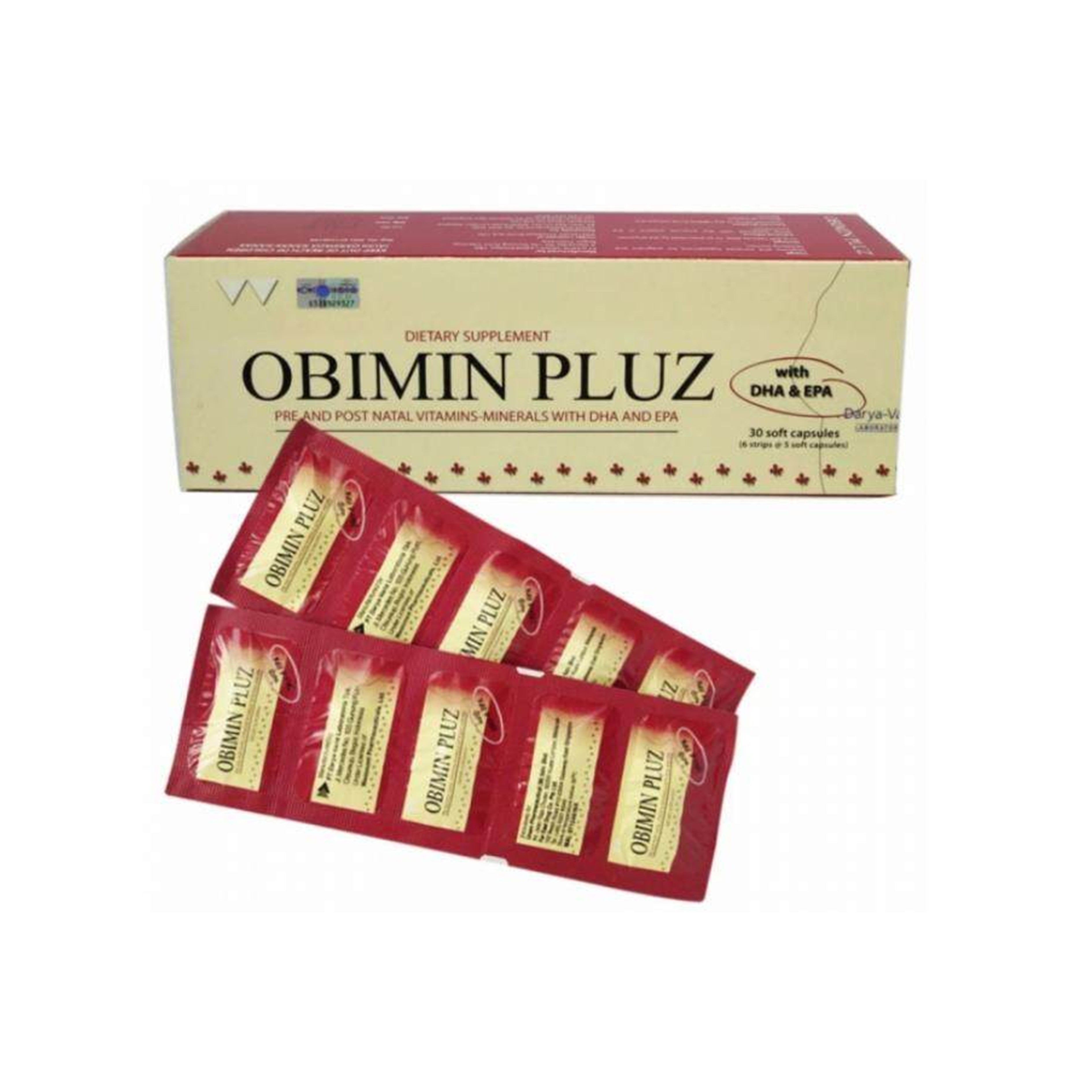 Obimin Pluz (Pre and Post Natal Vitamins and Minerals) Soft Capsules (6 x 5's)