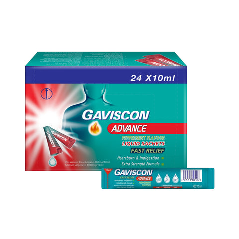 Gaviscon Advance Liquid Sachet 10mLx24's (Peppermint Flavour)