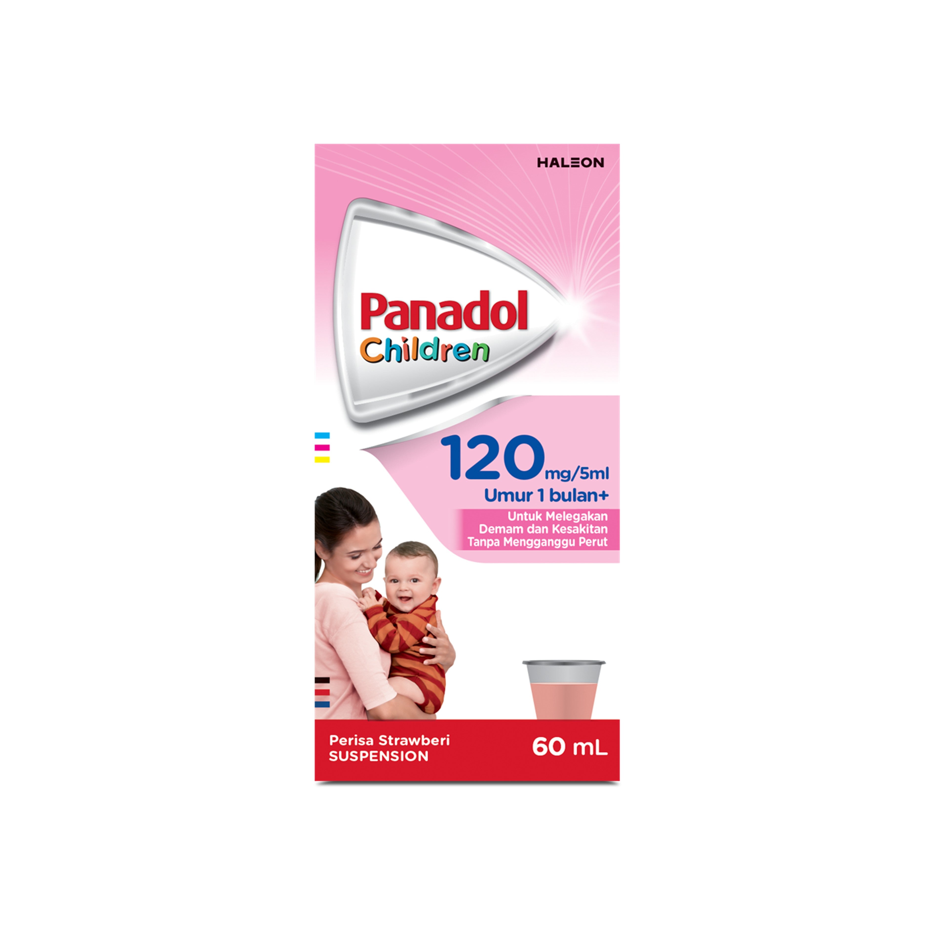 Panadol For Children Suspension 120mg/5mL (1-6 Years) 60mL (Strawberry Flavour)