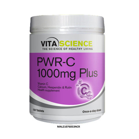 VitaScience PWR-C 1000mg Plus Tablets 120's (Acid-Free Vitamin C)