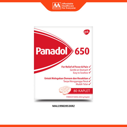 Panadol 650mg Caplet 10x8's