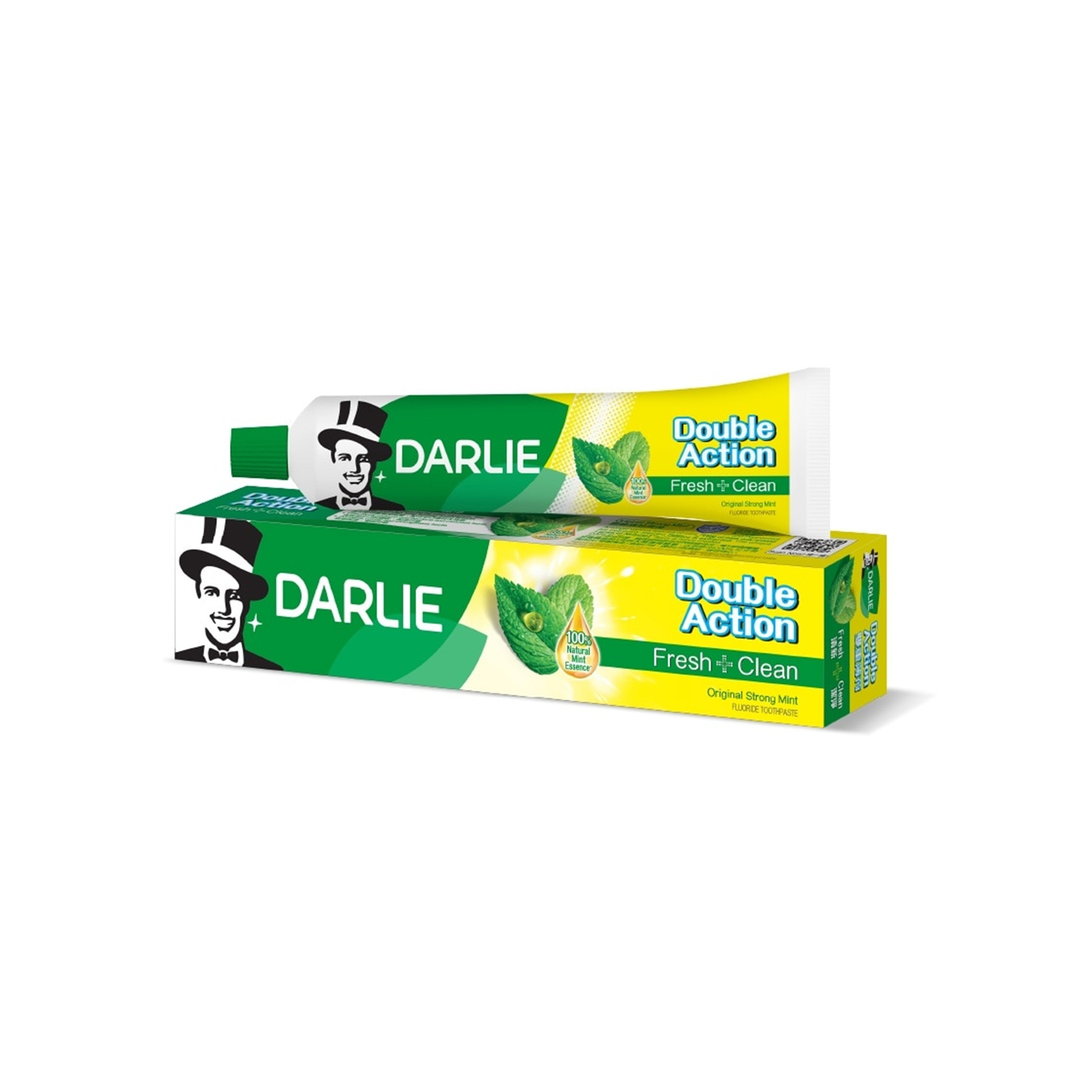 Darlie Double Action Fresh + Clean Fluoride Toothpaste 50g (Original Strong Mint)