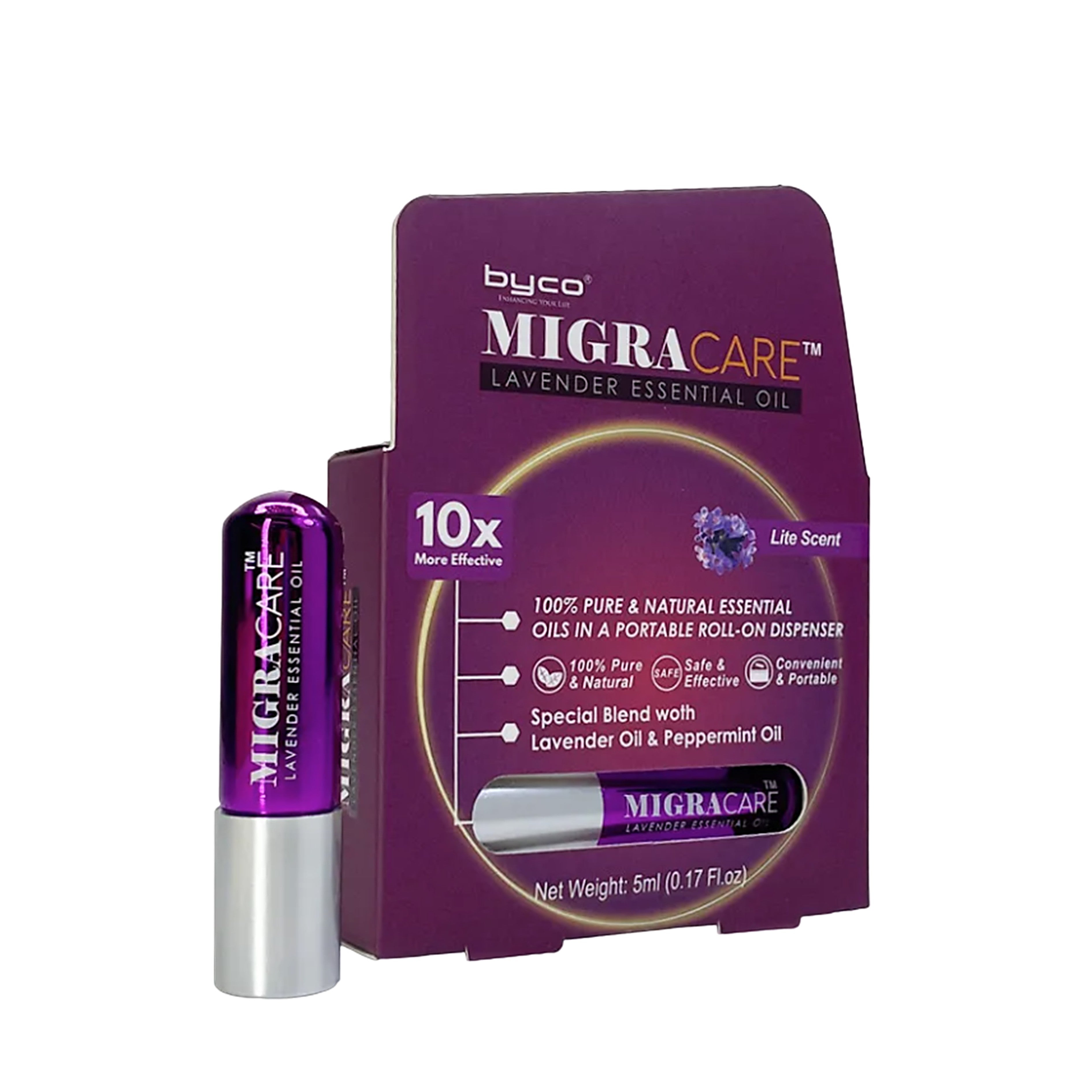 Byco Migracare Lavender Essential Oil Roll On 5mL