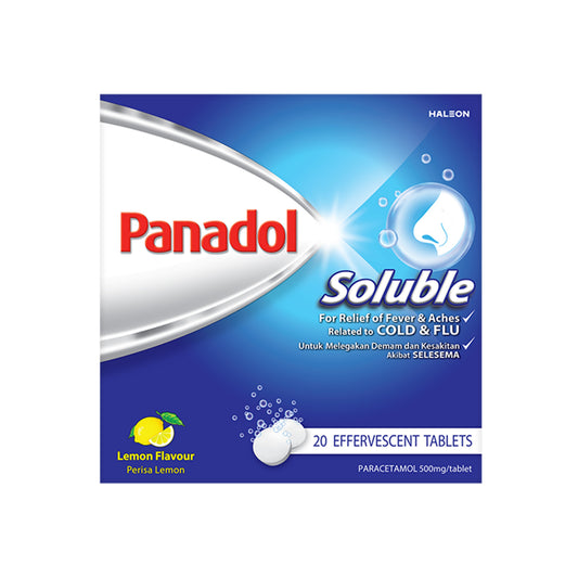 Panadol Soluble 500mg Effervescent Tablet 5x4's (Lemon Flavour)