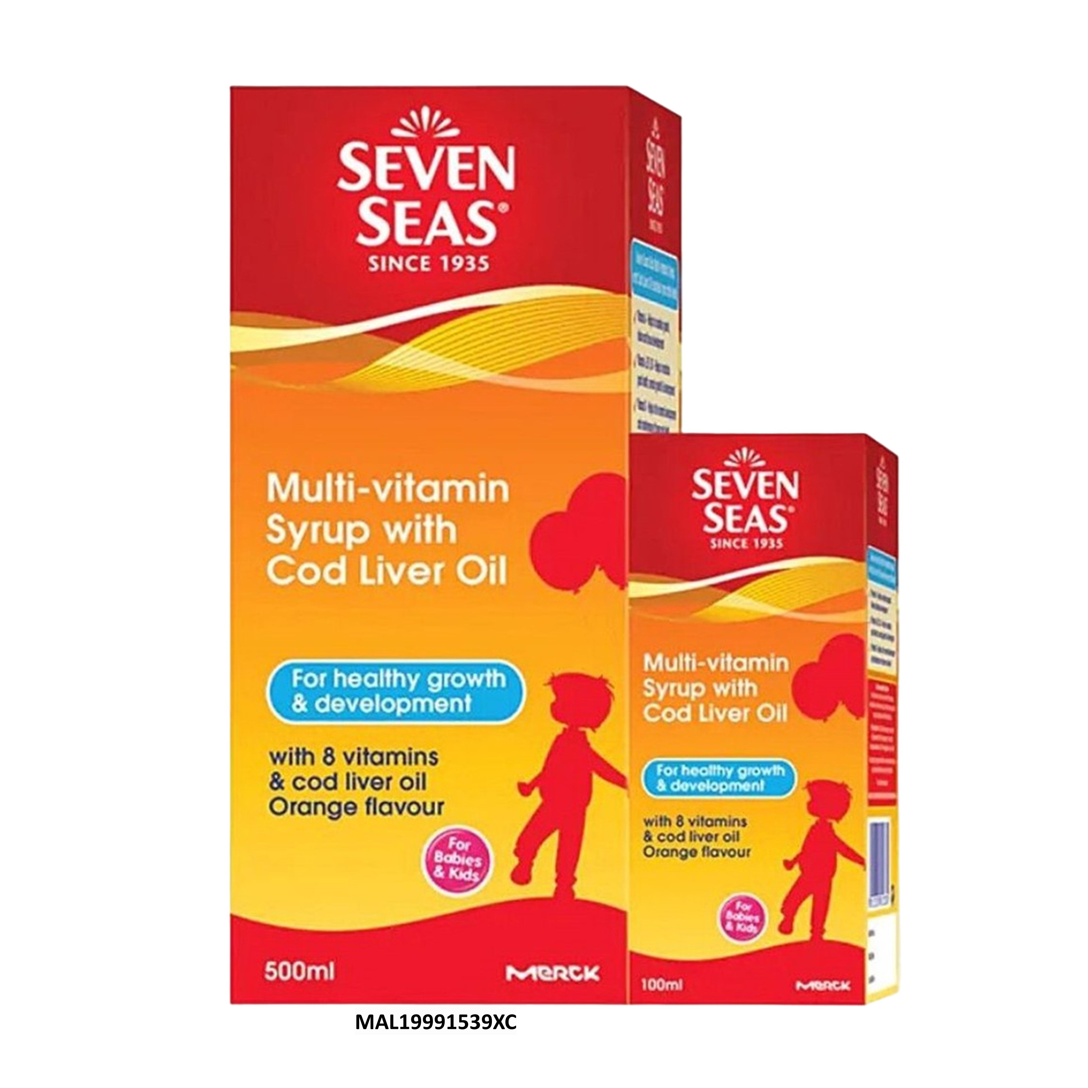 Seven Seas Multivitamin Syrup with Cod Liver Oil 500mL+100mL [Orange Flavour]