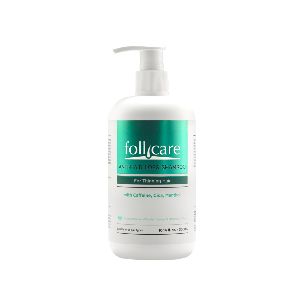 Follicare Anti-Hair Loss Shampoo (300ml) - With Caffeine, Cica, Menthol