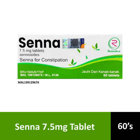 Senna 7.5mg Tablet 60's (For Constipation)
