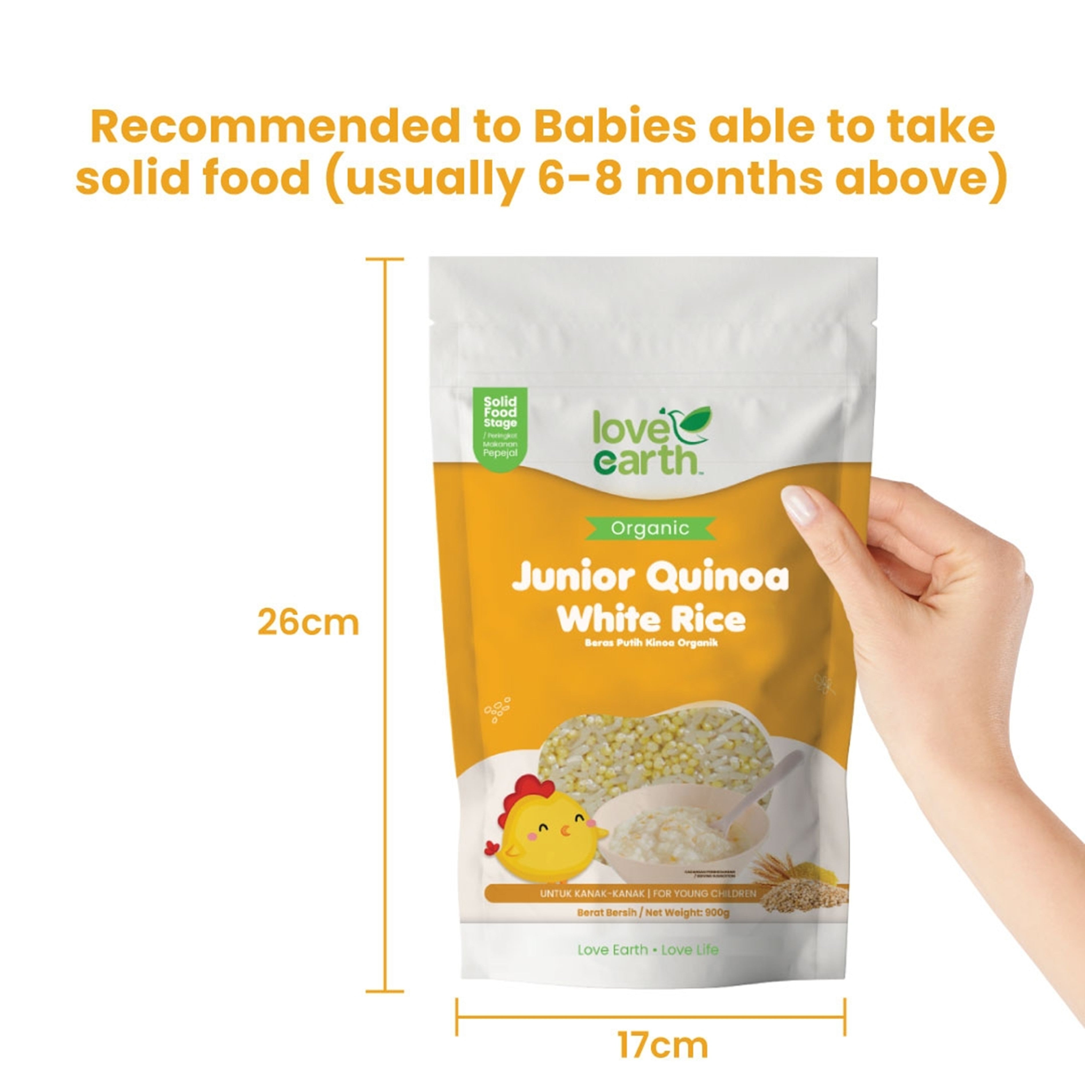 Love Earth Organic Junior Quinoa White Rice for Young Children 900g