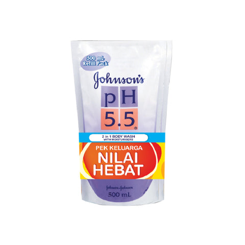 Johnson's pH5.5 2 in 1 Body Wash with Moisturizers (Refill) 500mLx2's [Twinpack]