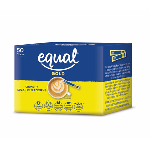 Equal Gold Sweetener Stick Sachet 50's (Crunchy Sugar Replacement)