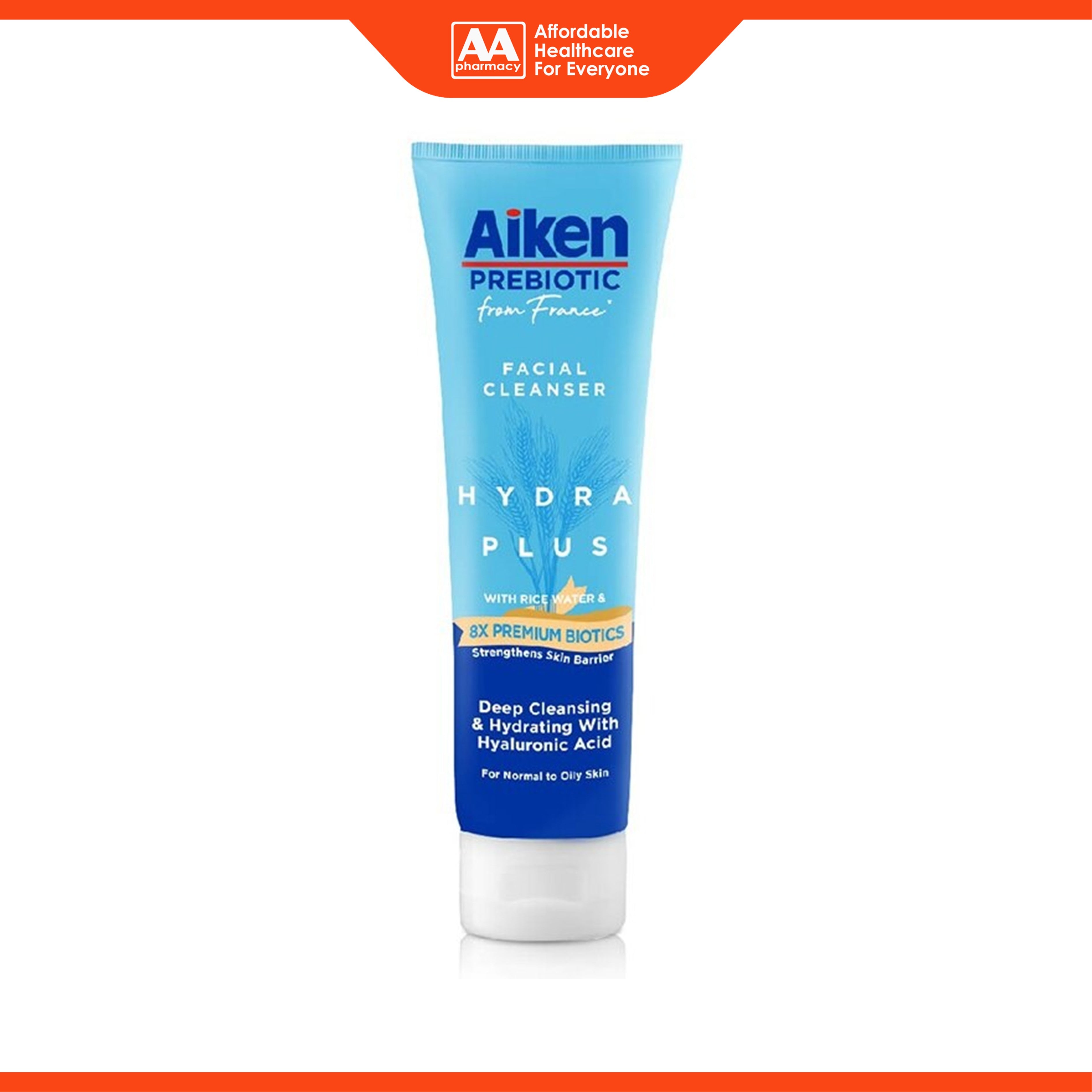 Aiken Prebiotic Hydra Plus Facial Cleanser with Rice Water and 8x Premium Biotics (120g)