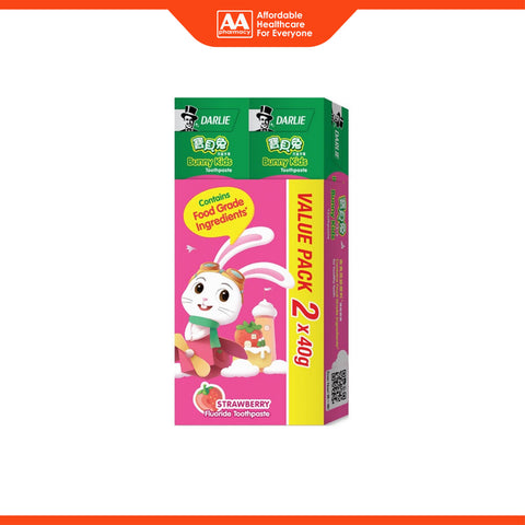 Darlie Bunny Kids (Strawberry) Fluoride Toothpaste 40gx2's [Value Pack]