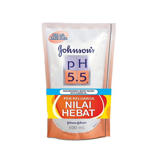 Johnson's pH5.5 Nourishing Body Wash with Almond Oil (Refill) 500mLx2's [Twinpack]