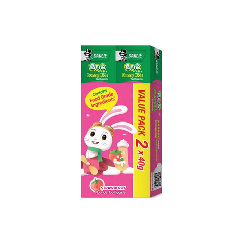 Darlie Bunny Kids (Strawberry) Fluoride Toothpaste 40gx2's [Value Pack]