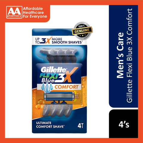 Gillette Flexi Blue 3X Comfort Disposable Razor 4's