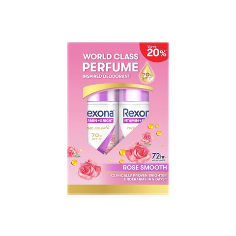 Rexona Vitamin + Bright Antiperspirant Roll On (Rose Smooth) 45mLx2's [Twinpack]