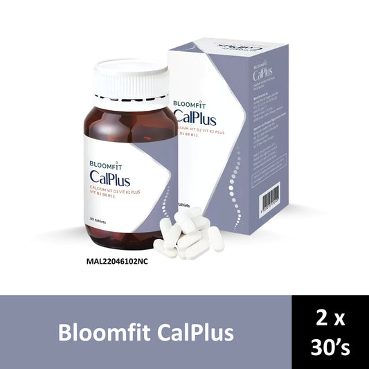Bloomfit CalPlus (Calcium, Vitamins D3, K2 Plus Vitamins B1, B6, B12) Tablet 2x30's