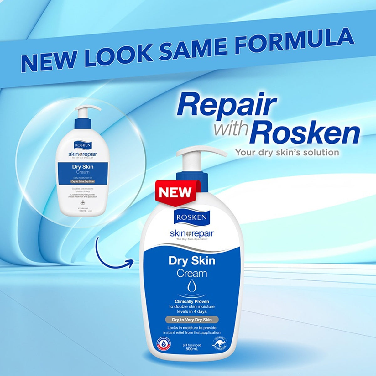 Rosken Skin Repair Dry Skin Cream (500ml)