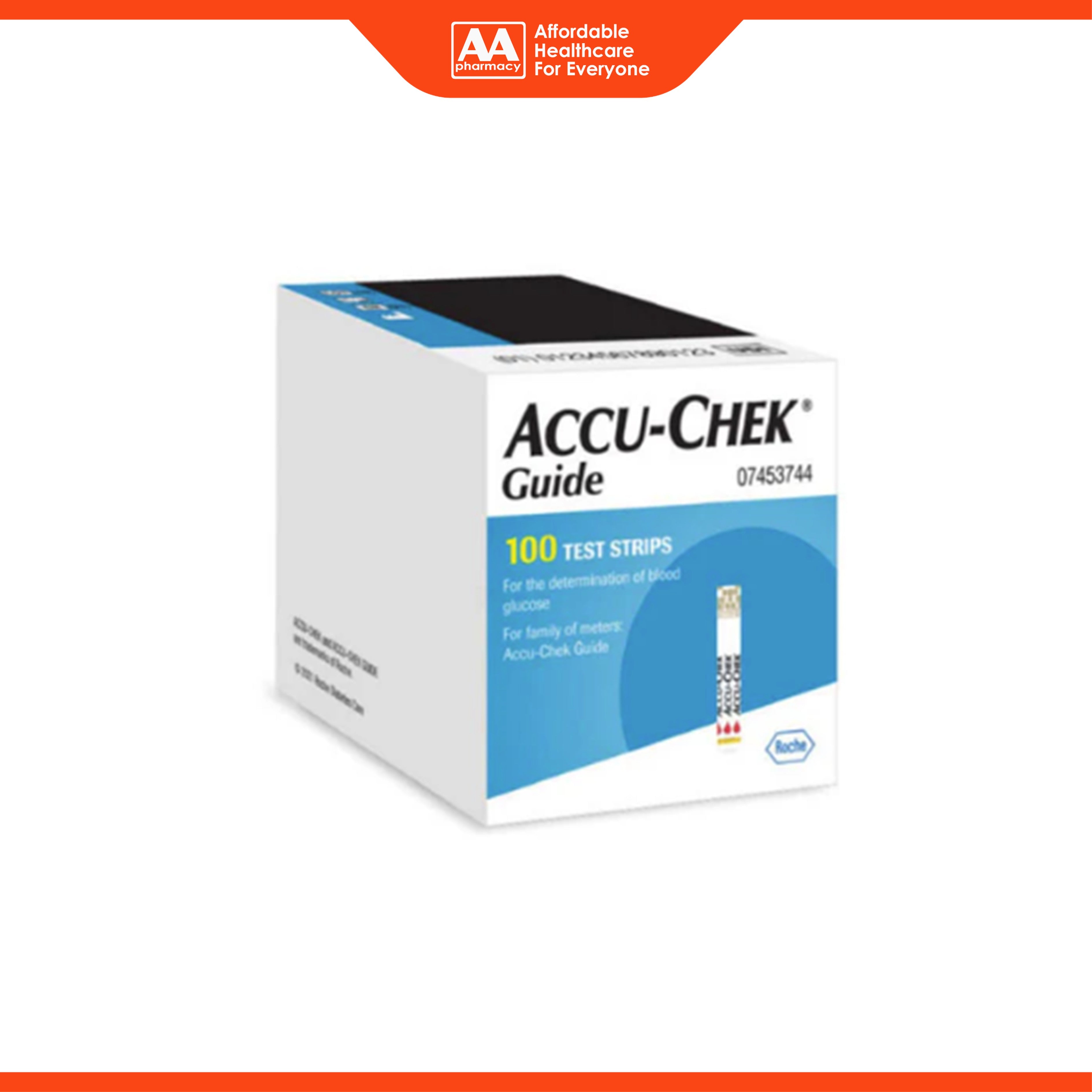 Accu-Chek Guide Blood Glucose Test Strip 100's (Compatible with Accu-Chek Guide Blood Glocose Monitor)