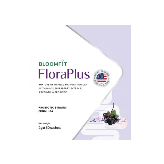Bloomfit FloraPlus (Mixture of Orange Powder with Black Elderberry Extract, Prebiotic and Probiotic) Sachet 2gx30's