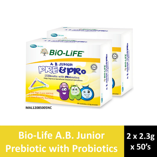 Bio-Life A.B. Junior Pre and Probiotics Powder Sachet 2x2.3gx50's [Twinpack]