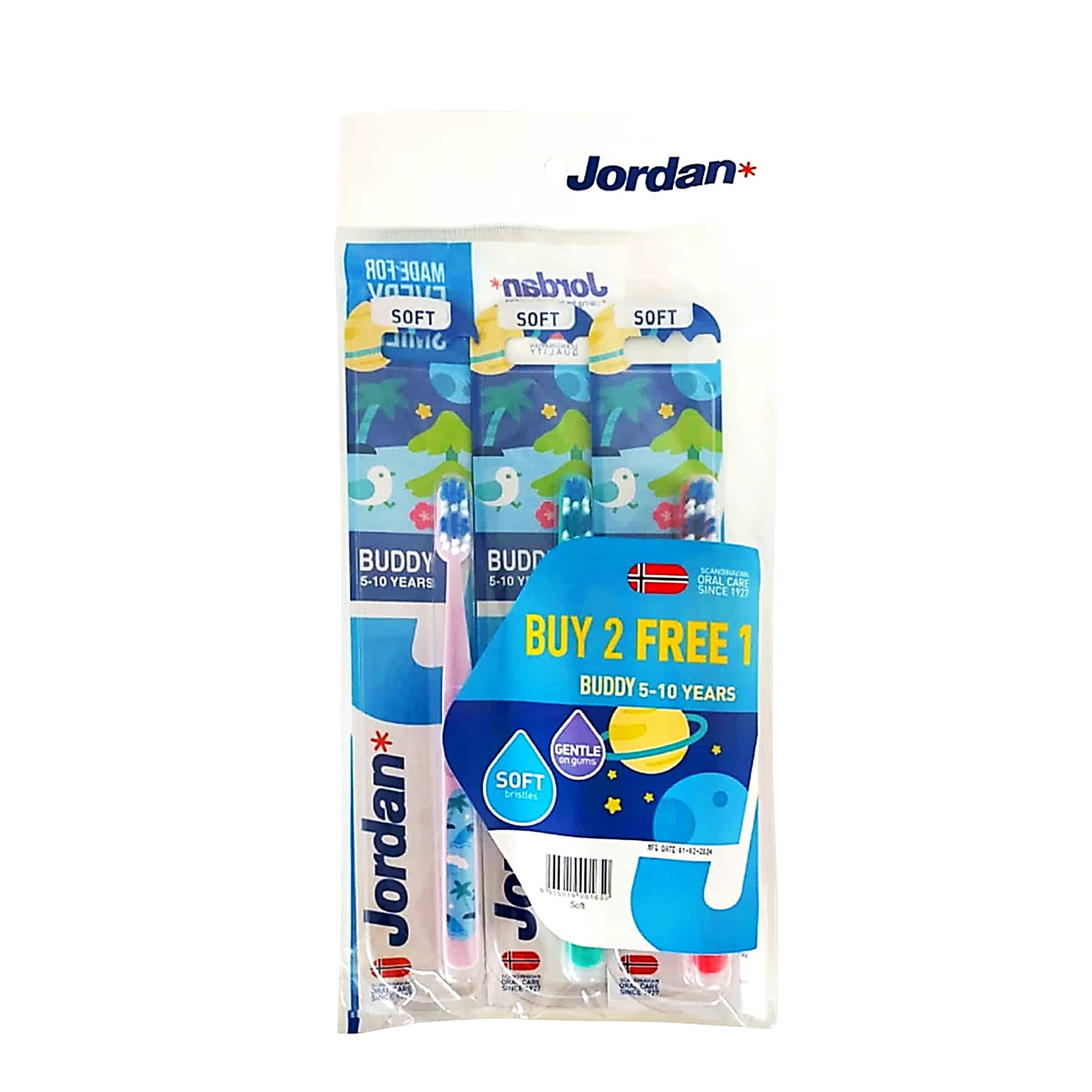 Jordan Toothbrush Buddy 5-10 Years Soft (3's)