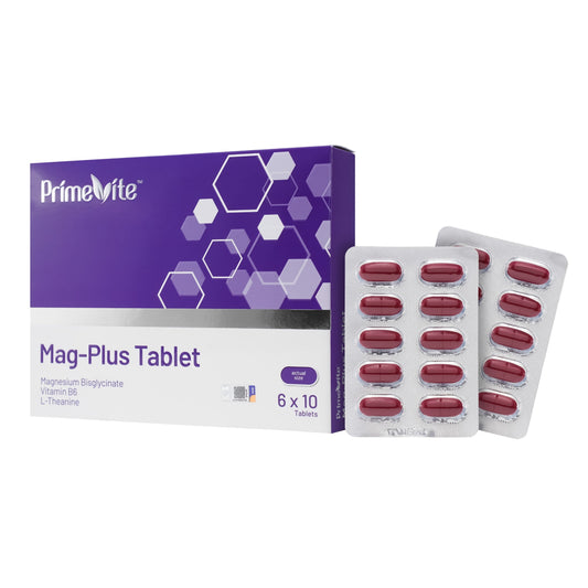 PrimeVite Mag-Plus (Magnesium, Vitamin B6 and L-Theanine) Tablet 6x10's