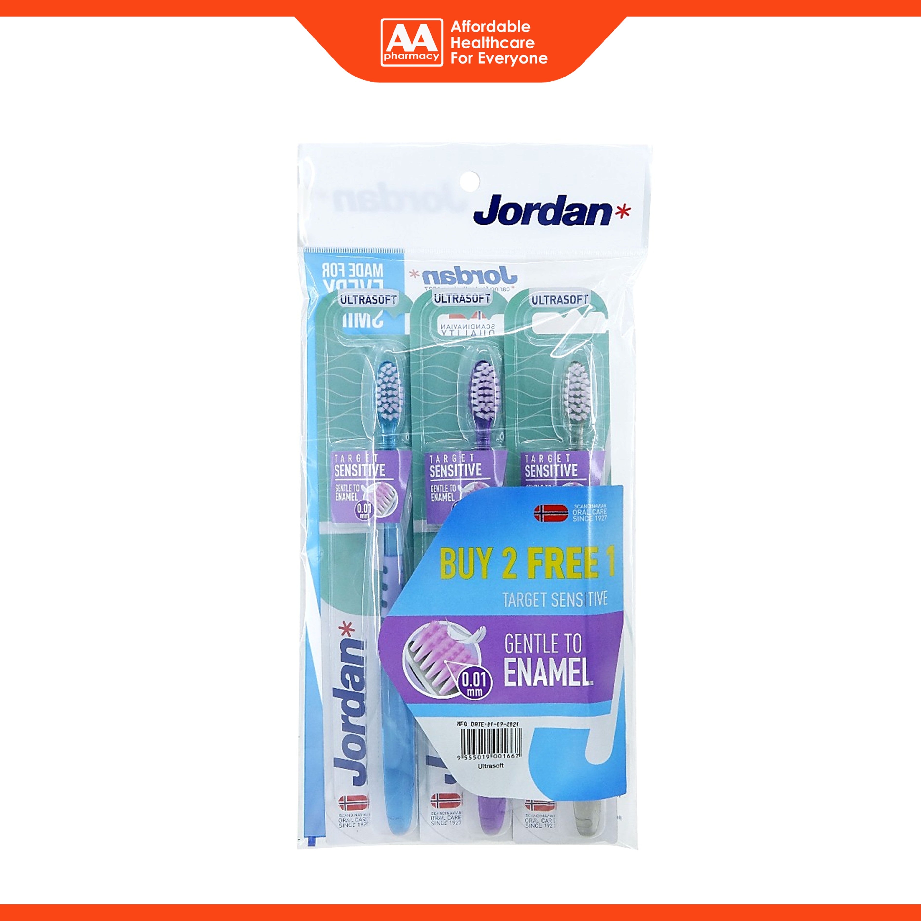 Jordan Toothbrush Target Sensitive Ultrasoft (3's)
