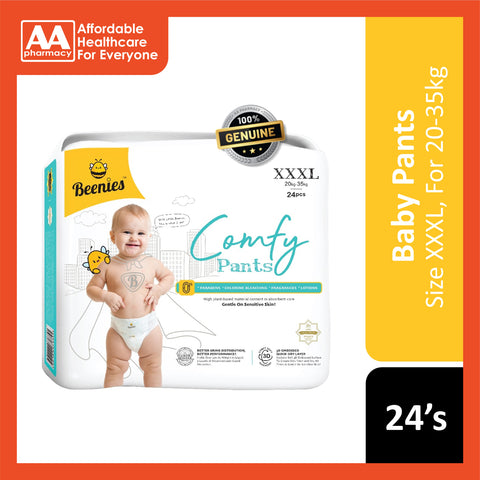 Beenies Baby Comfy Pants Size XXXL 24's (20-35kg) [Jumbo Pack]