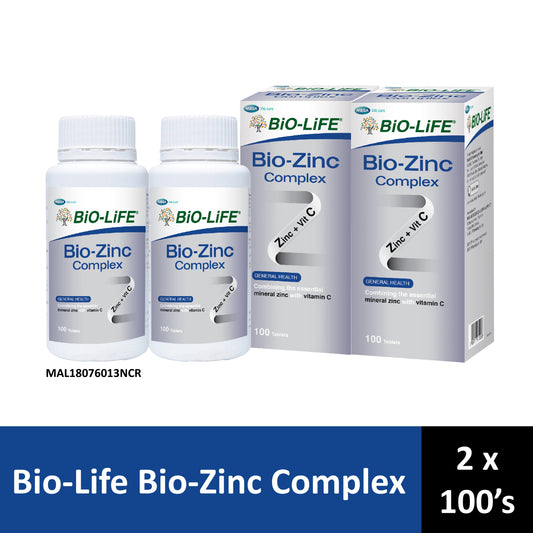 Bio-Life Bio-Zinc Complex Tablet 2x100's [Twinpack]