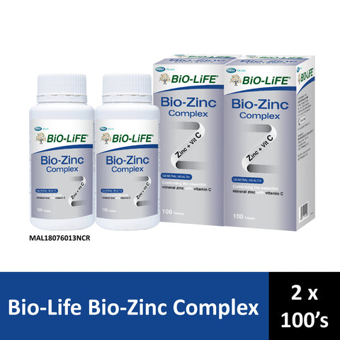 Bio-Life Bio-Zinc Complex Tablet 2x100's [Twinpack]