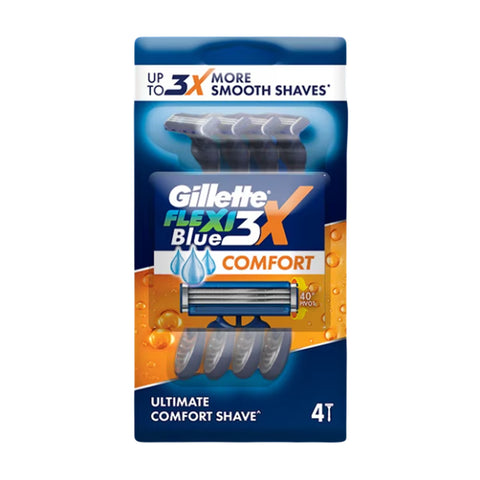 Gillette Flexi Blue 3X Comfort Disposable Razor 4's