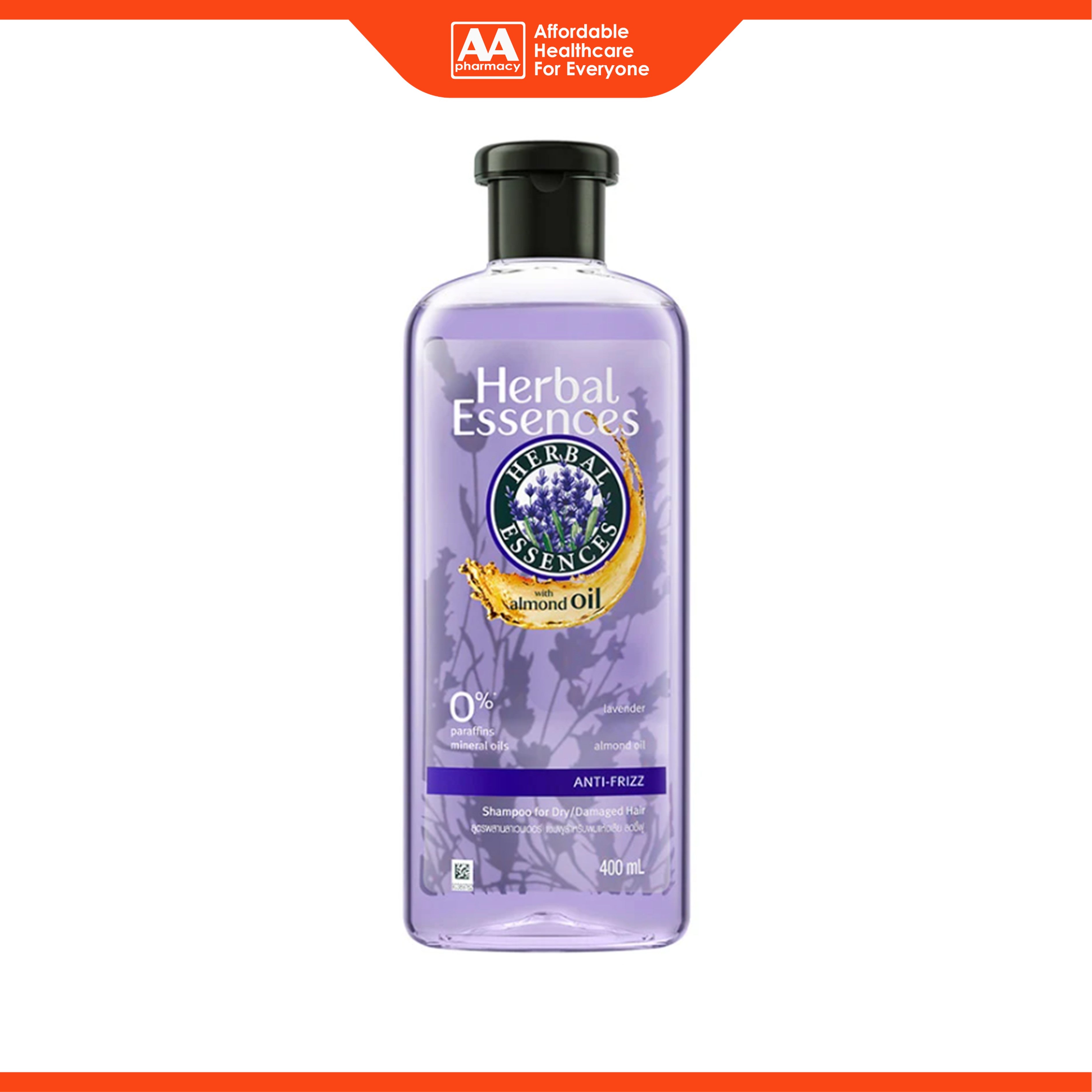 Herbal Essences Shampoo - Lavender and Almond Oil, Anti-Frizz (400ml)