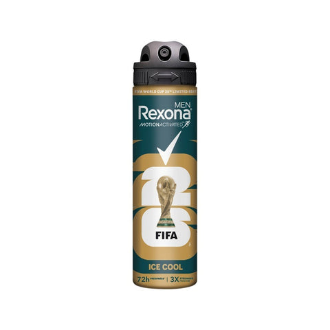 Rexona Men Motion Activated Antiperspirant Spray (Ice Cool 72H Freshness) 135mL [Limited Edition FIFA]