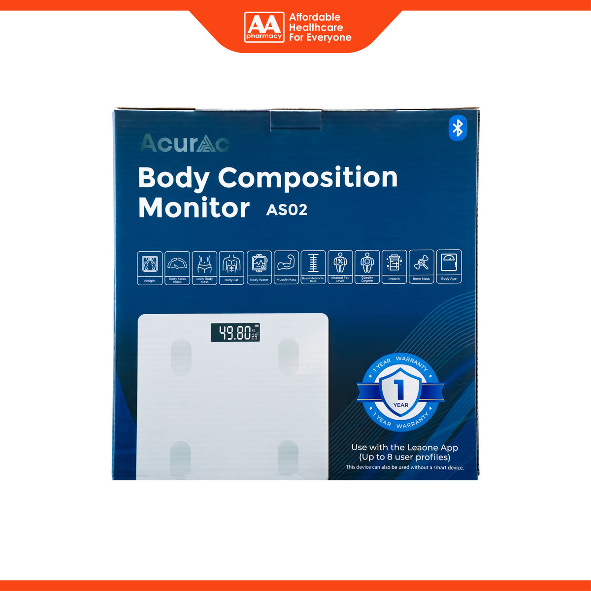 Acurac Body Composition Monitor (Model: AS02) - 1 Year Warranty