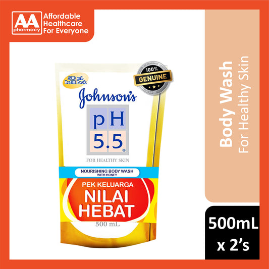 Johnson's pH5.5 Nourishing Body Wash with Honey (Refill) 500mLx2's [Twinpack]
