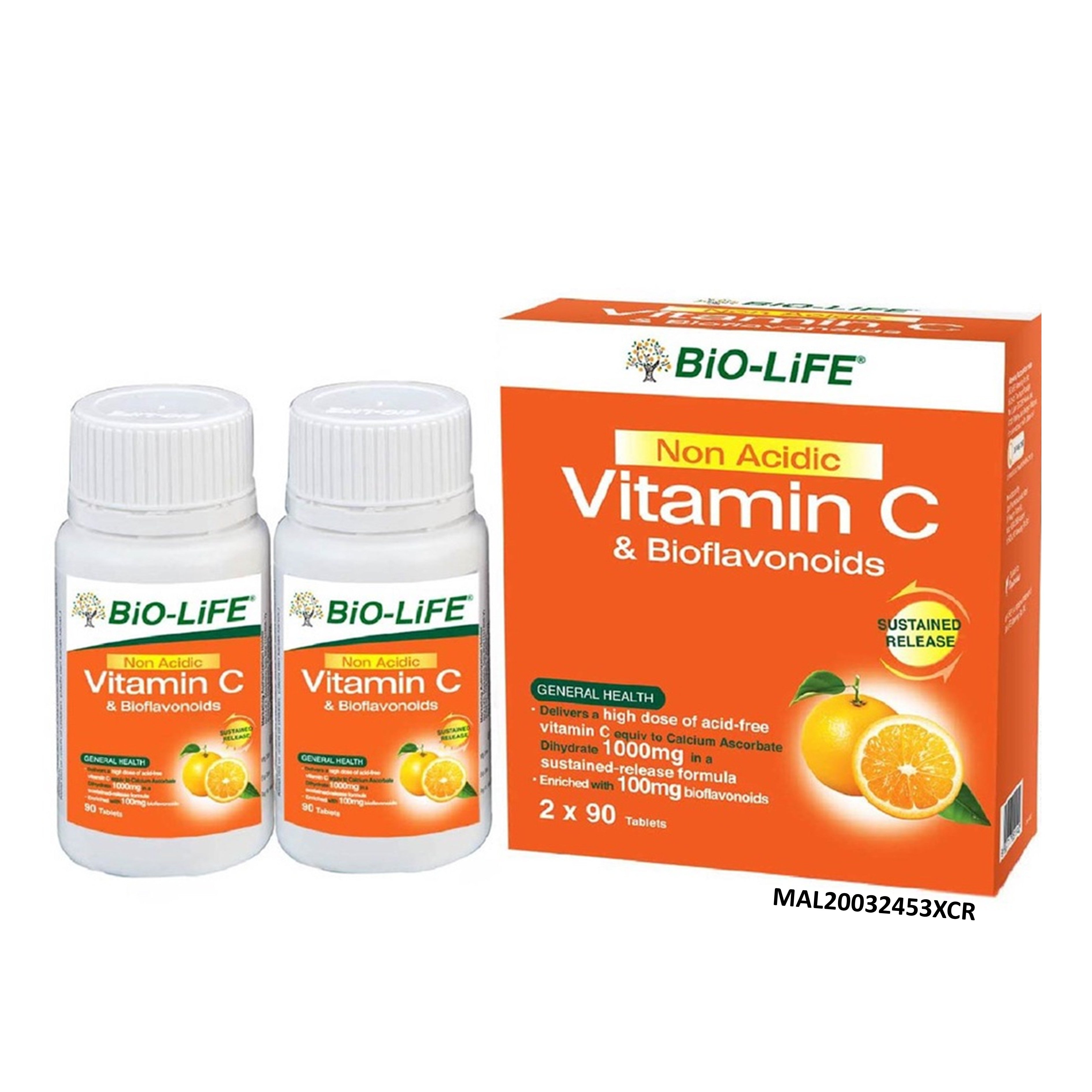 Bio-Life Non Acidic Vitamin C & Bioflavonoids Tablet 2x90's
