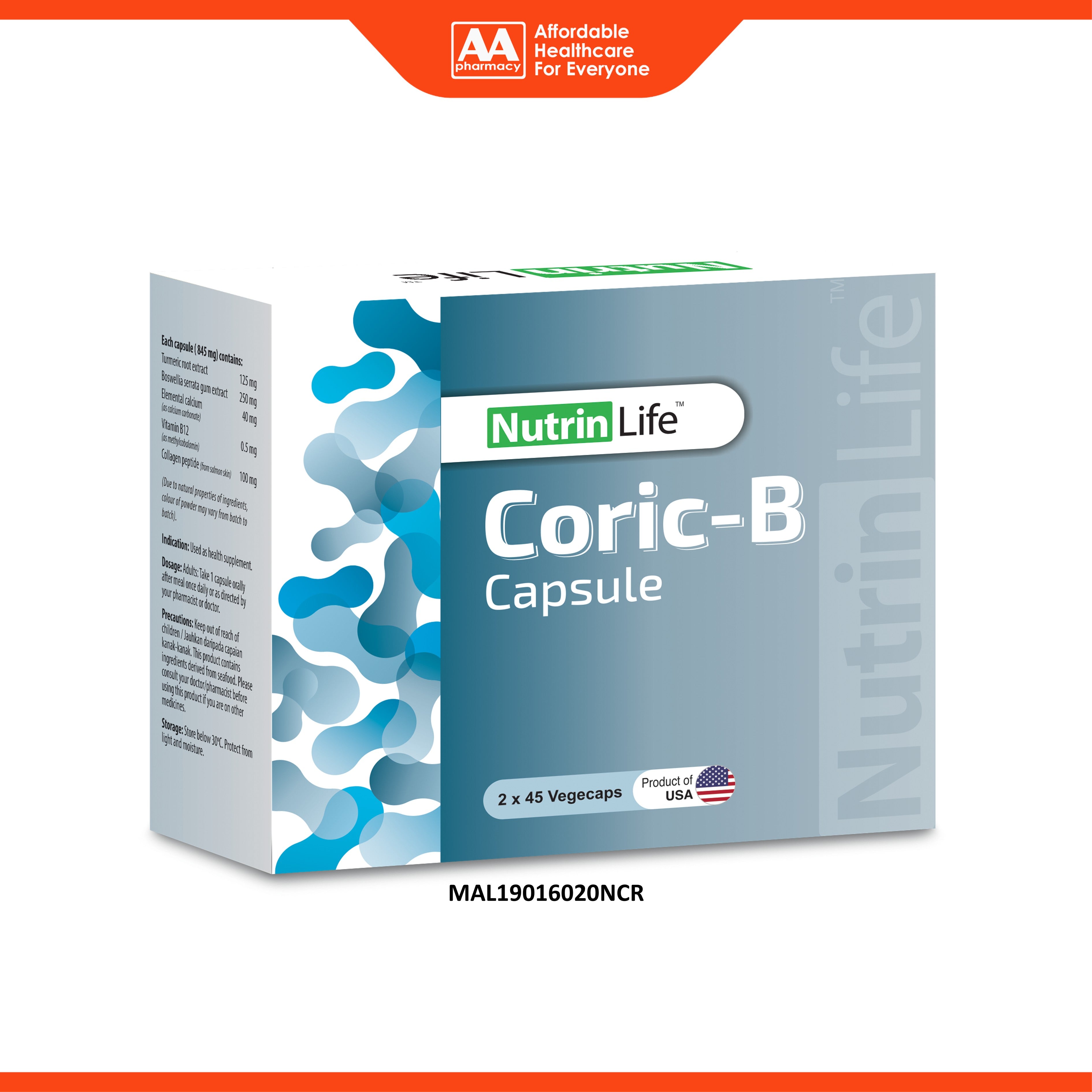 NutrinLife Coric-B Vegecapsule 2x45's