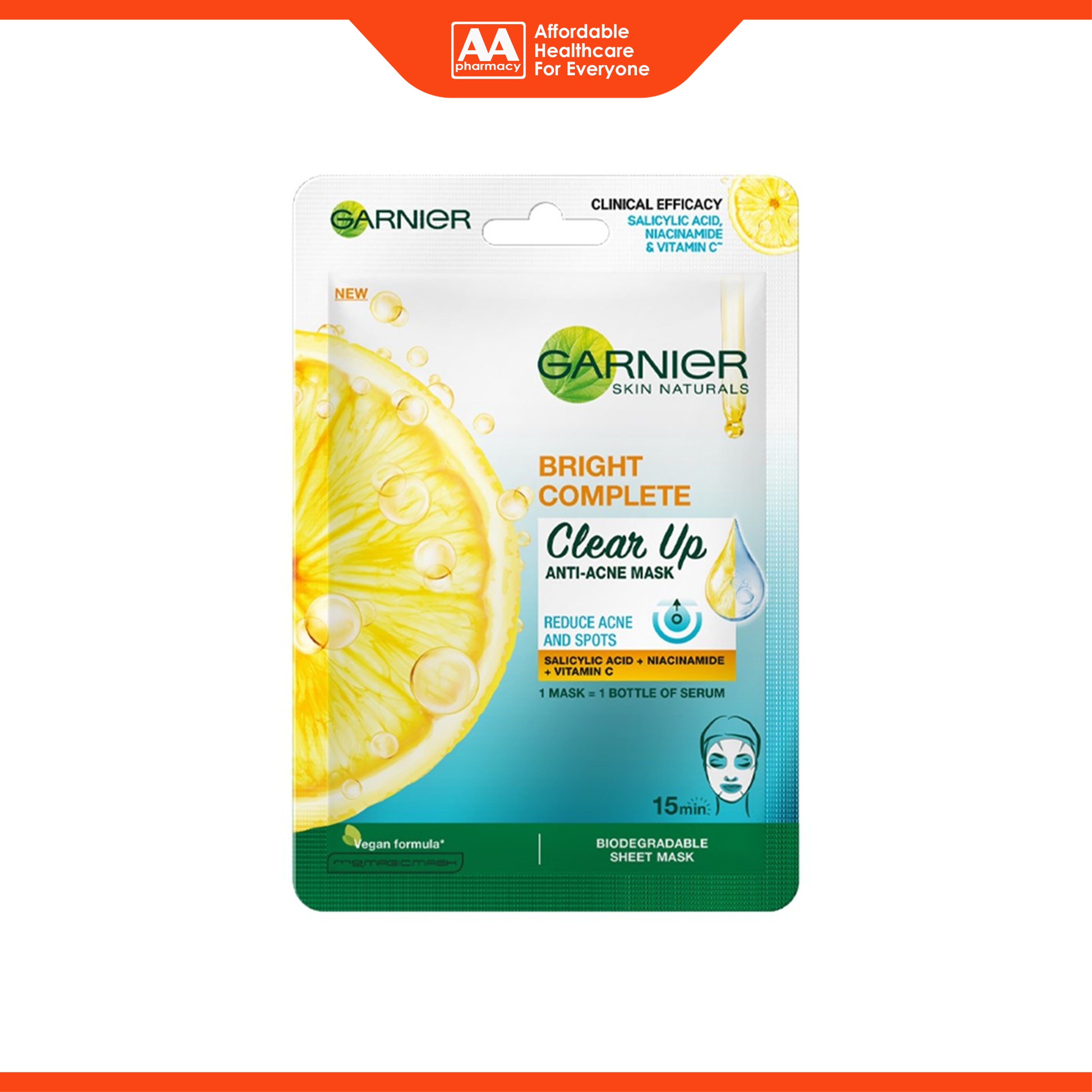 Garnier Bright Complete Clear Up Anti-Acne Mask (1's)