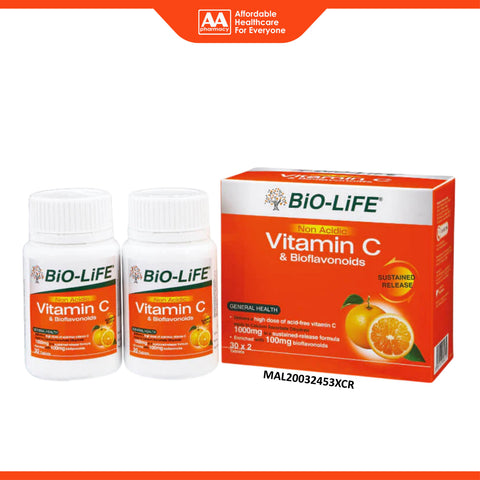 Bio-Life Non-Acidic Vitamin C & Bioflavonoids Tablet 2x30's