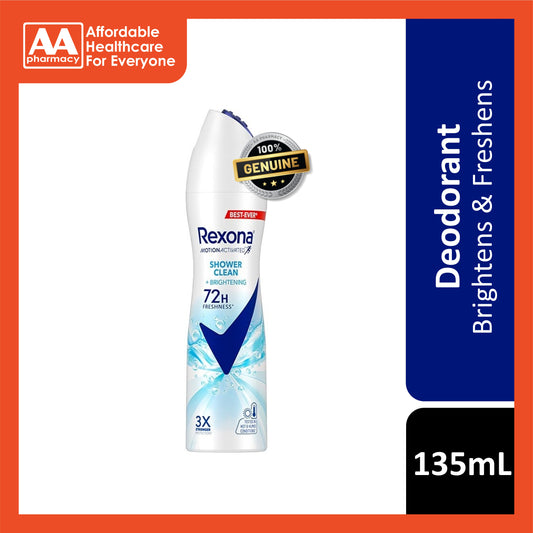 Rexona Motion Activated Antiperspirant Spray (Shower Clean + Brightening) 135mL