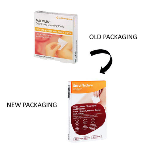 Smith and Nephew Melolin Low-Adherent, Absorbent Dressing Pad 5cmx5cm 5's