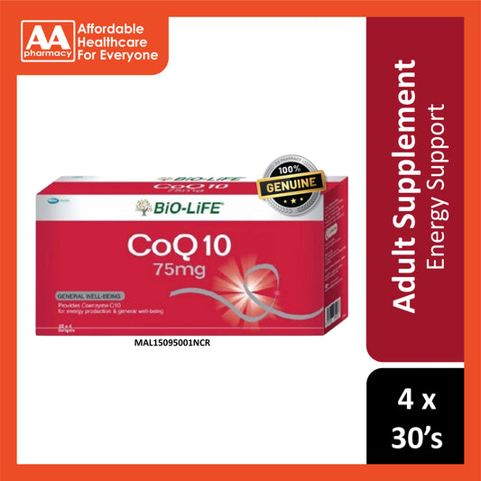 Bio-Life CoQ10 75mg Softgel Capsule 4x30's